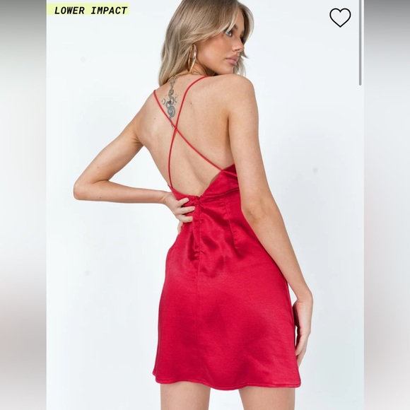 Princess Polly Rosalind Satin Mini Dress Red - Picture 2 of 7